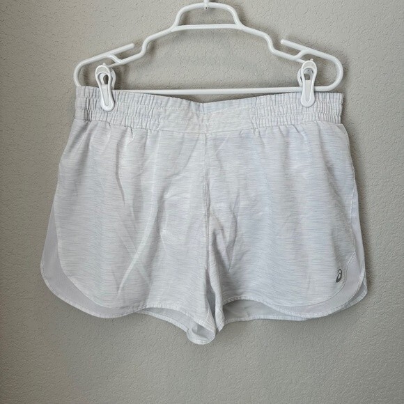 NWT Asics White & Blue High Rise Running Shorts - Size Large - Picture 1 of 7